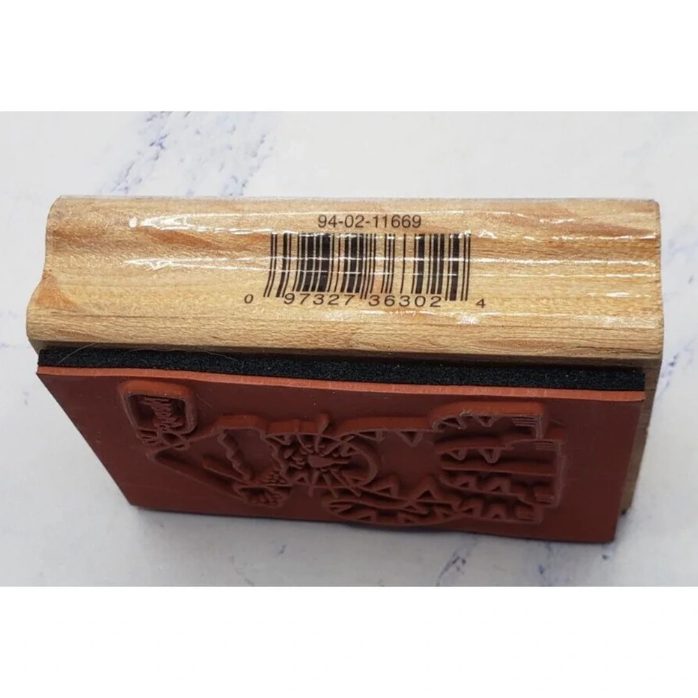 Westwater Enterprises Christmas Gift Kitty Cat Wood Mounted Rubber Stamp